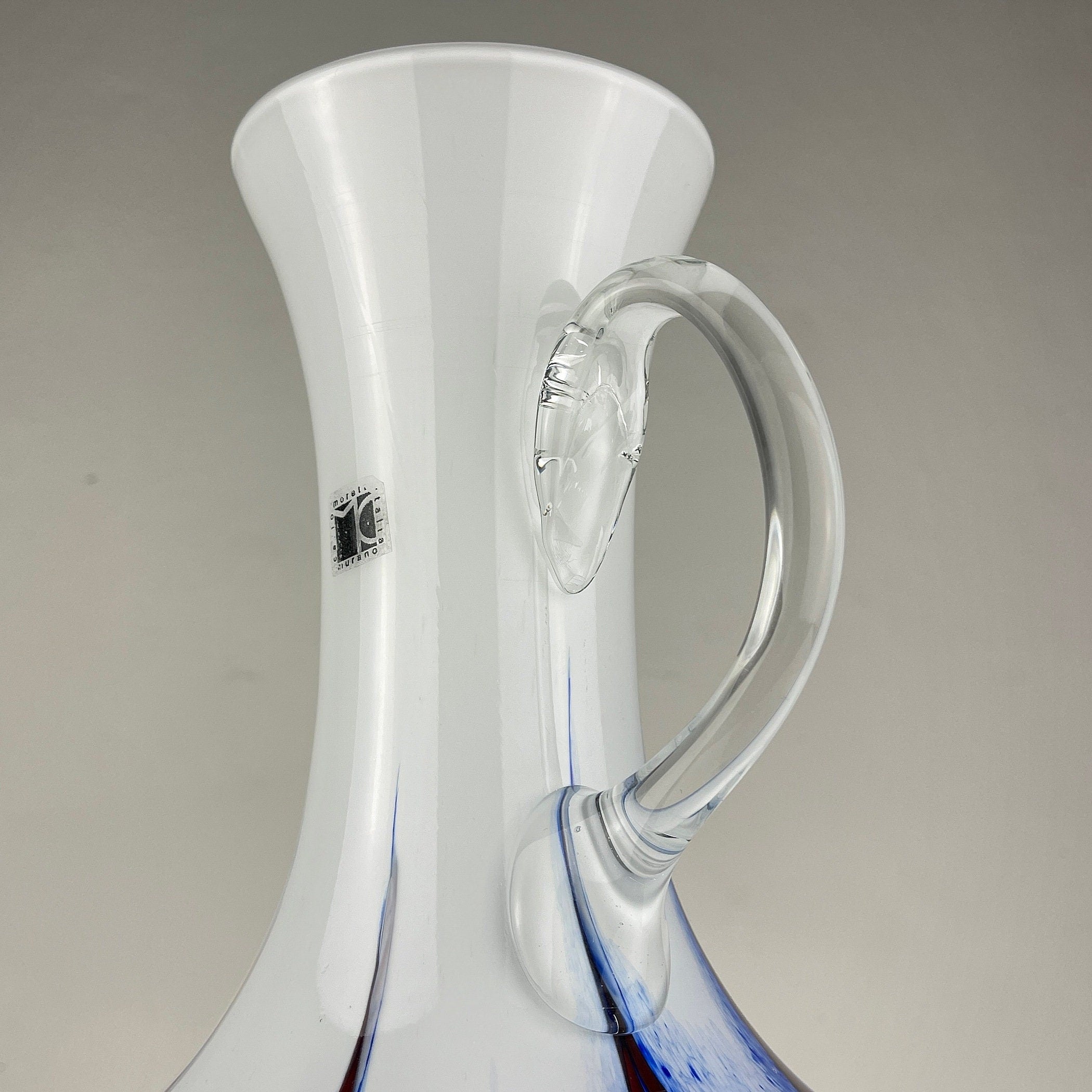 Murano glass hand-cut pitcher by Carlo Moretti Italy 1970s original murano jug