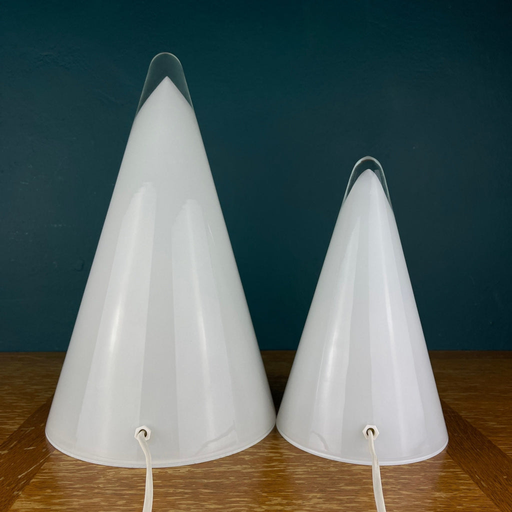 Pair of murano table lamps Cone Italy 1970s Italian Modern Mid-century home decor