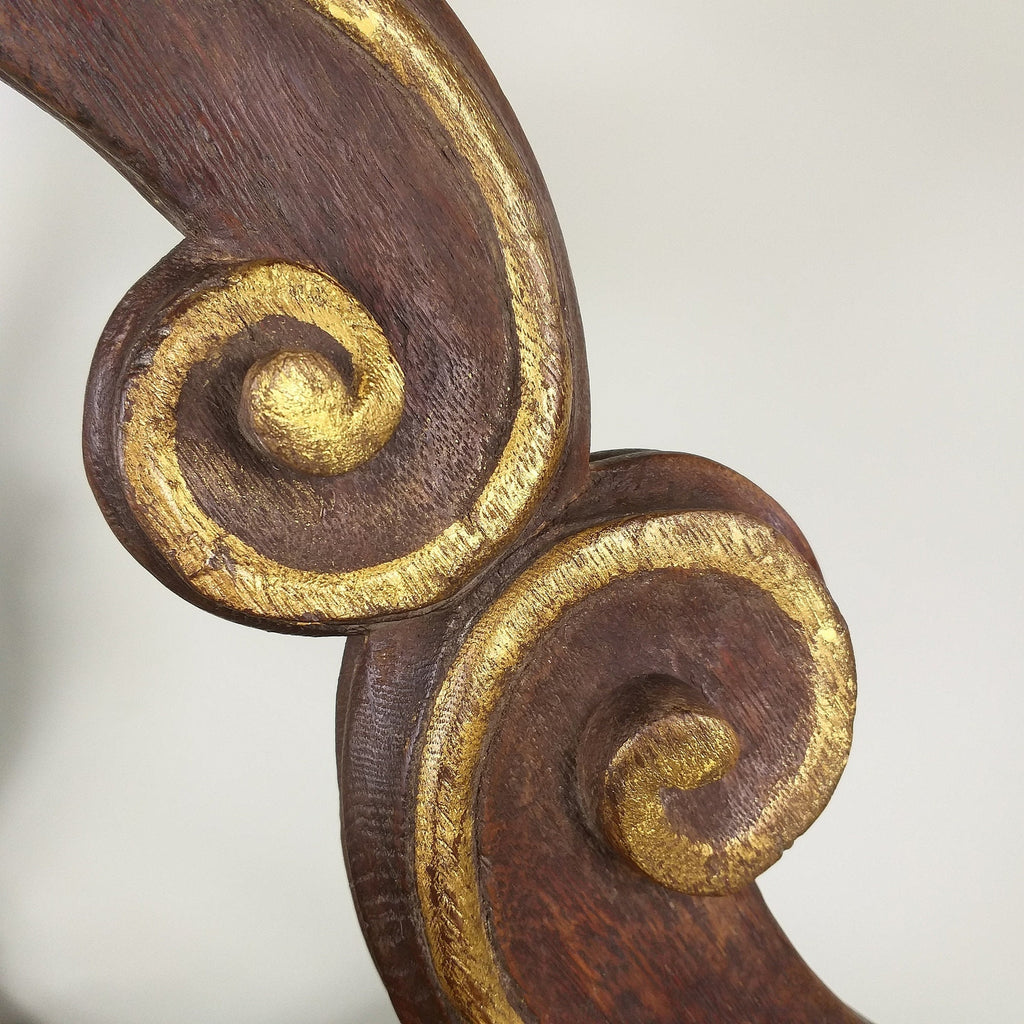 Antique old church console table 19th century Germany Original decorative wood carving Baroque