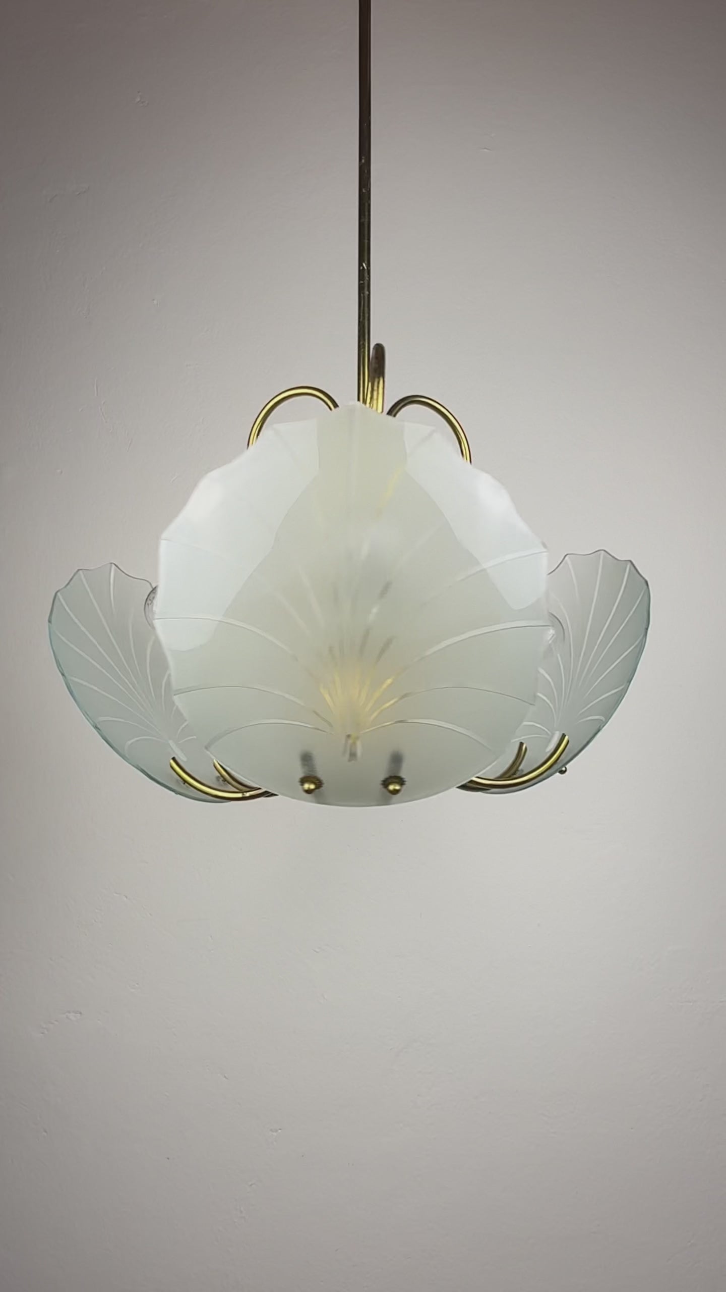 Antique chandelier, in style of Pietro Chiesa For Fontana Arte, Italy, 1930s