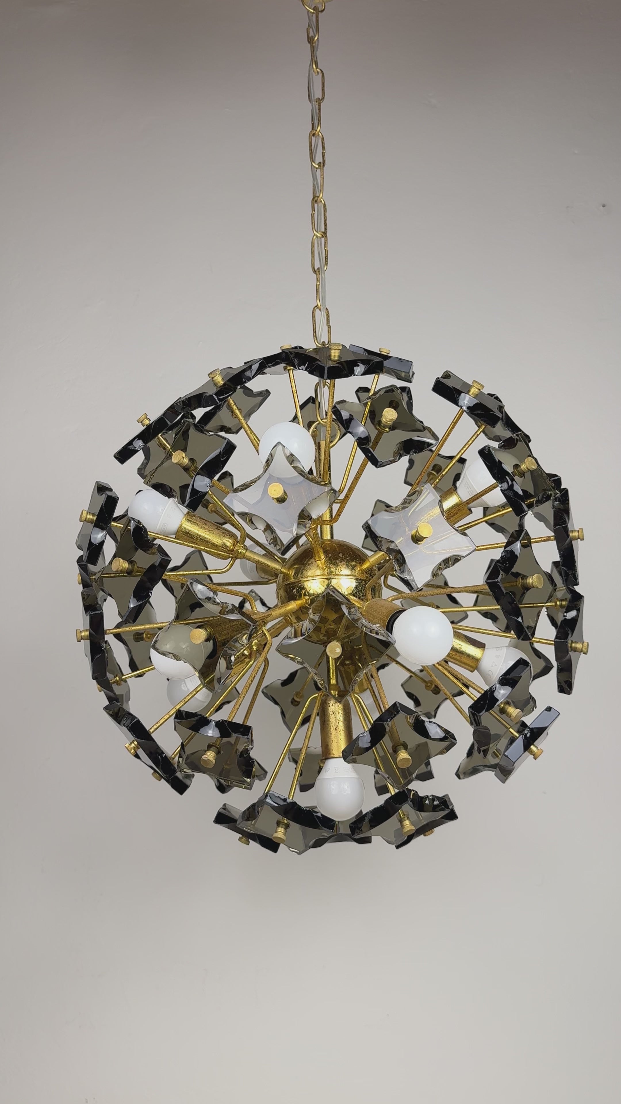 Mid-century Sputnik chandelier by Fontana Arte, Italy 1970s