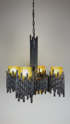 Brutalist chandelier by Marcello Fantoni, Fantoni Studio, Firenze, Italy 1960s