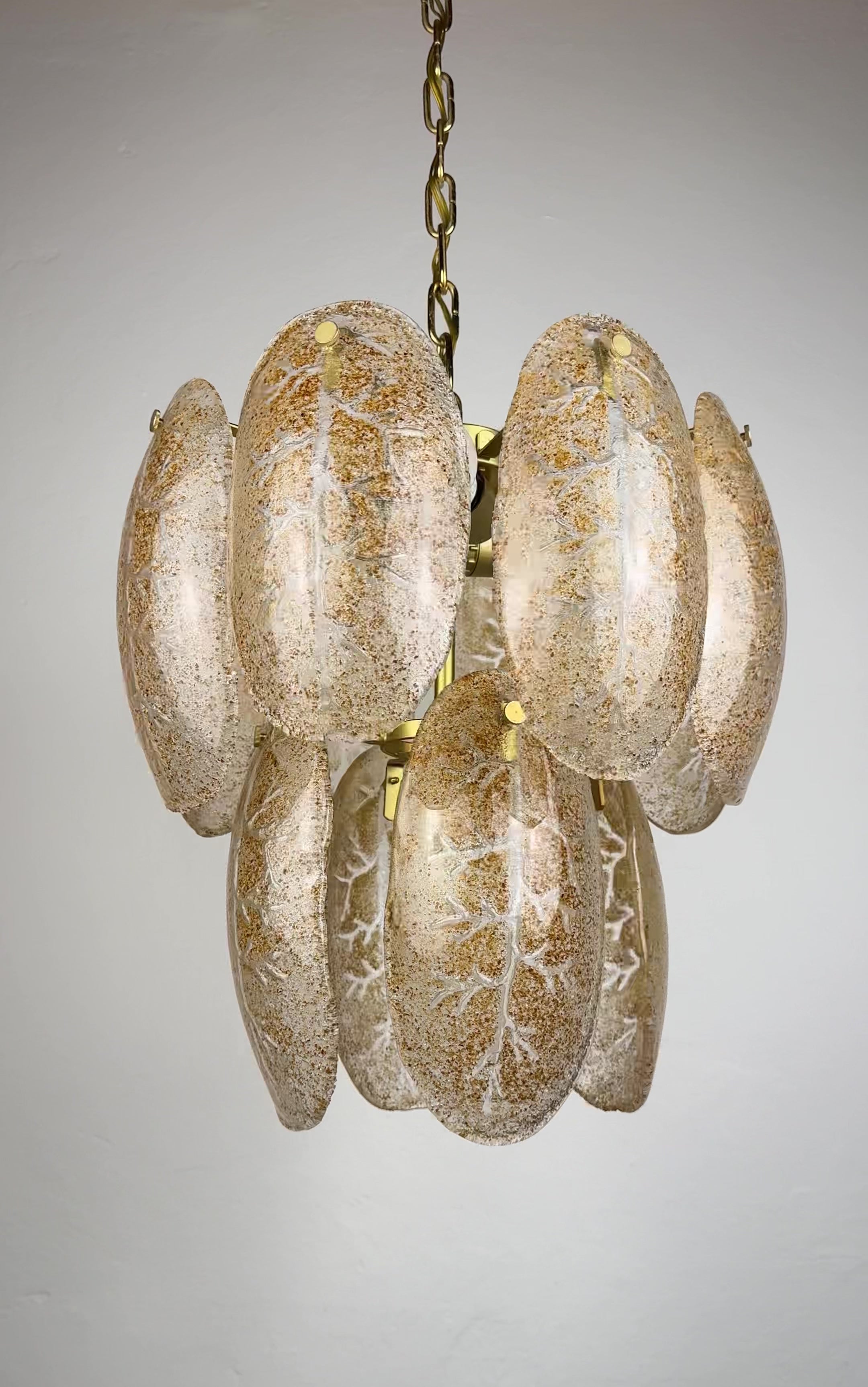 Original cascade murano glass chandelier, Italy 1980s