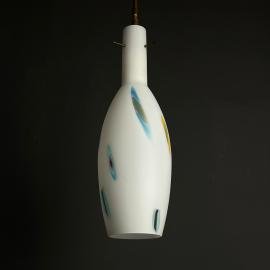 Multicolor opaline murano glass pendant lamp by Stilnovo, Italy 1950s, Mid-century modern