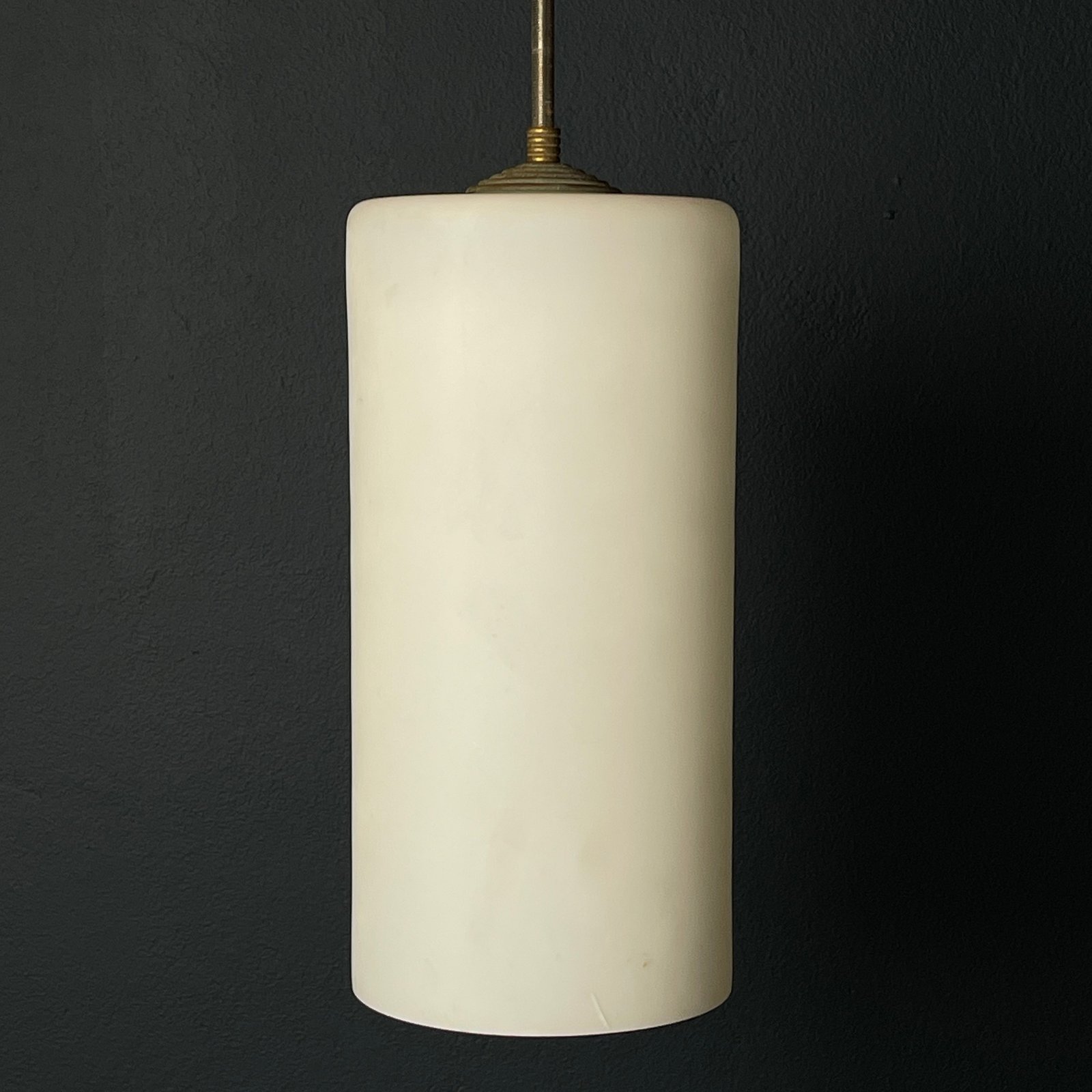 Mid-century opalin glass pendant lamp Italy 1960s Industrial italian lighting