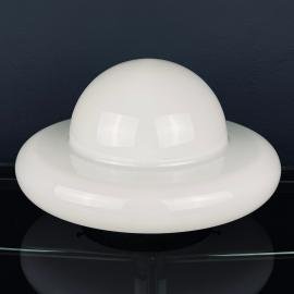 Mid-century white murano glass ceiling lamp Italy 1970s