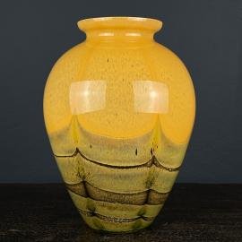 Yellow murano glass vase Italy 1970s