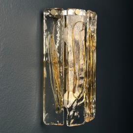 Vintage murano glass wall lamp by La Murrina Italy 1970s Mid-century italian sconce