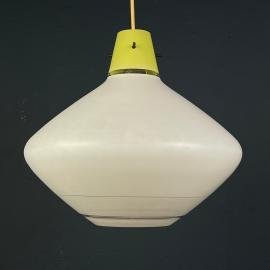 Mid-century pendant lamp Italy 1950s White glass chandelier Italian modern