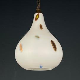 Mid-century multicolor opaline murano glass pendant lamp by Stilnovo Italy 1950s