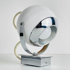 Mid-century white wall lamp Eyeball Italy 1960s Retro lighting Space Age Atomic