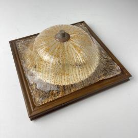 Vintage ice murano glass ceiling lamp Italy 1970s Flush Mount Light Murano wall lamp