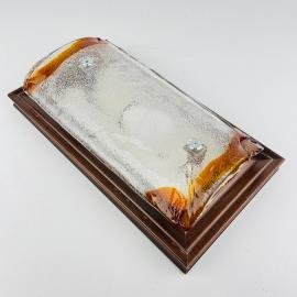 Vintage Wood Murano Wall lamp Italy, 1970s MCM Sconce Lamp