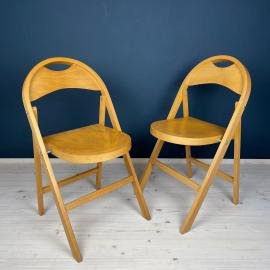 Mid-Century Iconic Folding Chairs "Tric" by Achille and Pier Giacomo Castiglione for BBB Emmebonacina, Italy, 1965 Set of 2