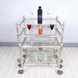 Set of 3 Style French Brass Nesting tables Gigognes from Maison Jansen 1960s