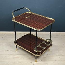 Mid-Century Mahogany Bar Cart by Ico Parisi for MB Italy 1960s