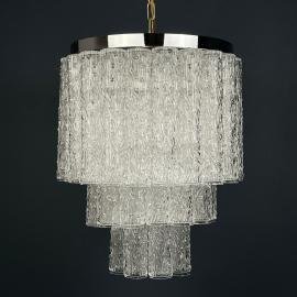 Mid-century murano glass chandelier Tronchi by Toni Zuccheri for Venini Italy 1960s