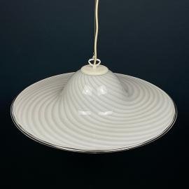 Classic swirl Murano glass pendant lamp Vetri Murano Italy 1970s