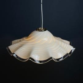 Large murano glass pendant lamp Italy 1970s Mid-century italian modern lighting