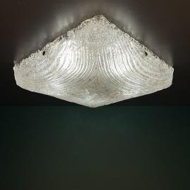 Vintage ice murano glass ceiling lamp by J.T.Kalmar, Austria, 1960s