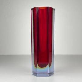 Sommerso murano glass vase style Flavio Poli, Italy 1970s