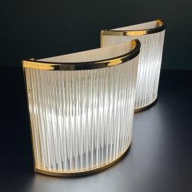 Art Deco Murano Wall lamps by De Majo, Set of 2, Italy, 1970s