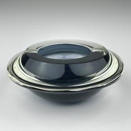 Original blue murano glass ashtray, Italy, 1980s