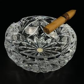 Vintage crystal glass ashtray by Zajecar, Yugoslavia, 1970s