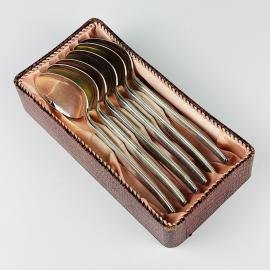 Vintage classic silver plate teaspoons by Paul Wirths, Solingen, Germany, 1950s, Set of 6