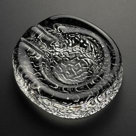 Vintage ice glass ashtray by Kosta Boda, Sweden, 1970s