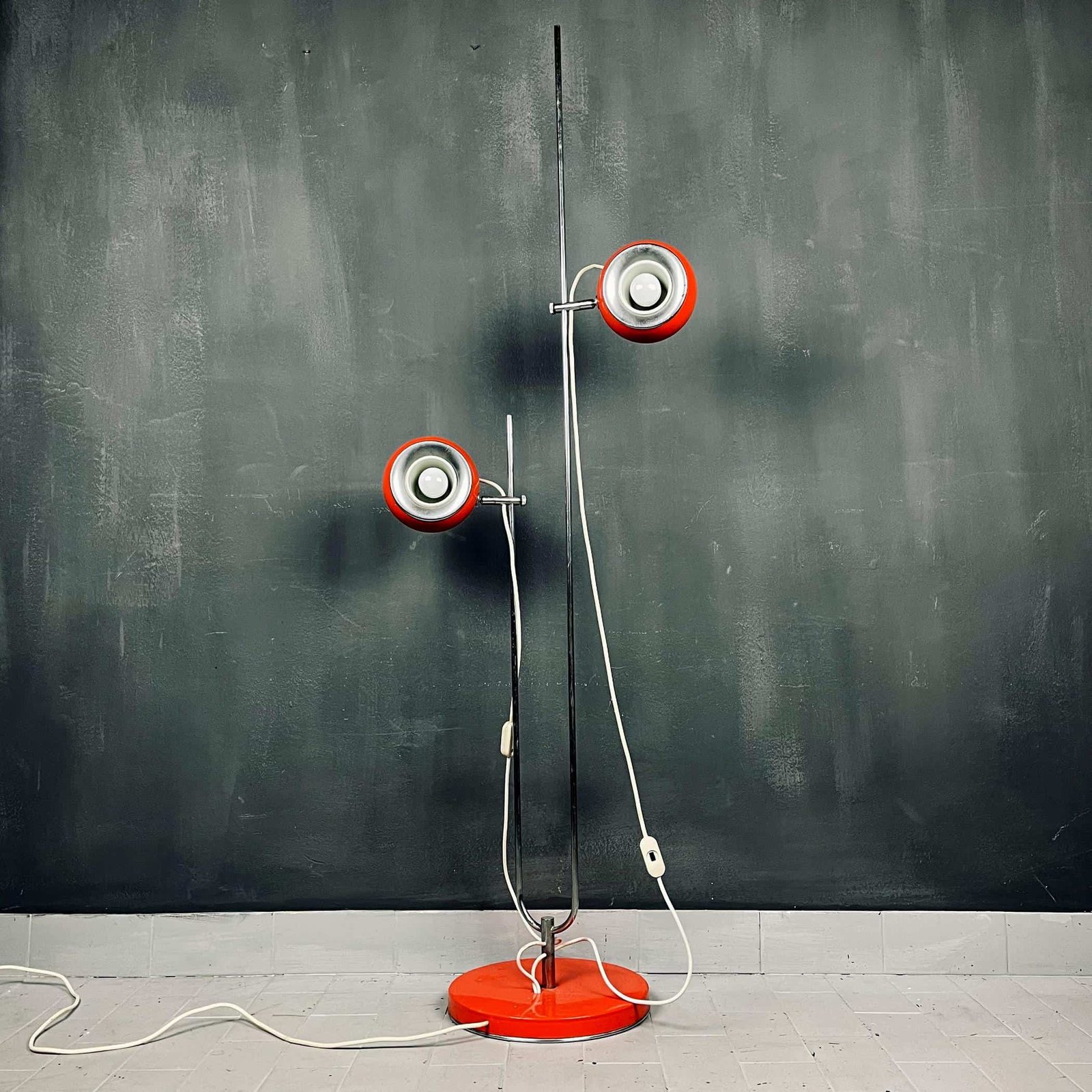 Mid-century eyeball floor lamp Italy 1960s Space age atomic