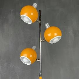 Mid-century yellow eyeball floor lamp italy 1960s space age atomic