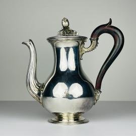 Antique silver plated coffee pot by Christofle, France, 19th century