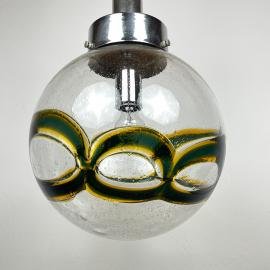 Vintage Large Swirled Murano Glass Pendant Lamp by Vistosi, Italy 1970s