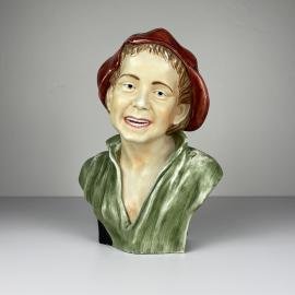 Vintage terracotta bust Boy, COIMBRA, Portugal 1960s