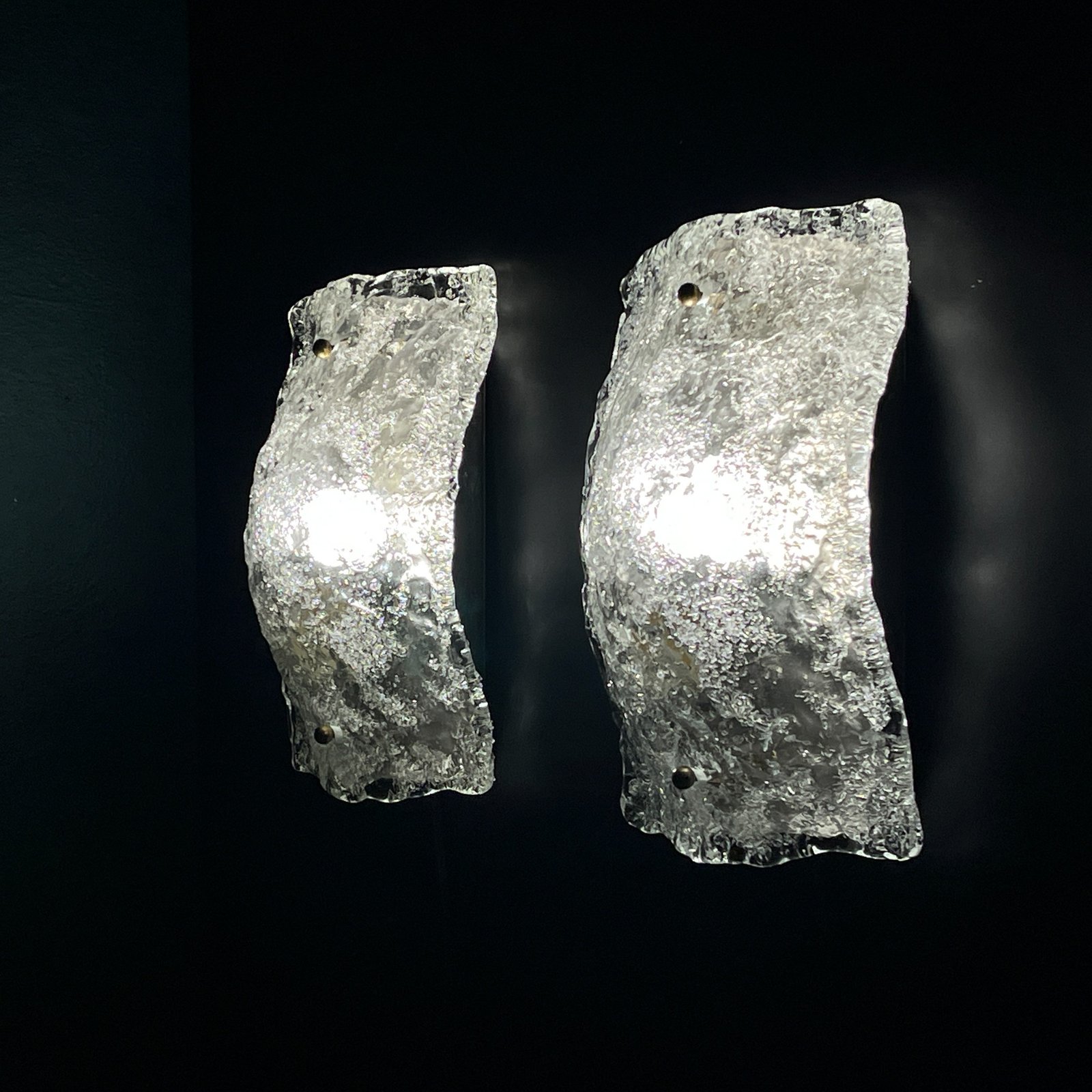 Original Murano wall lamps, Italy 1970s, Set of 2