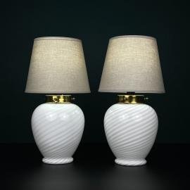 Classic Murano glass table lamps, Italy 1970s, Set of 2