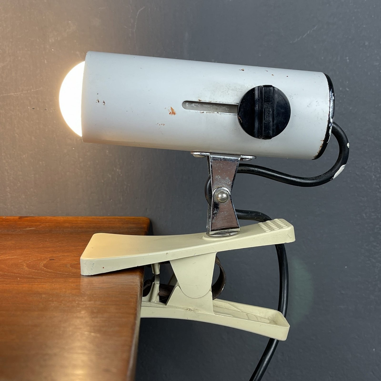 Mid-century clamp lamp by Targetti Italy 1960s space age industrial
