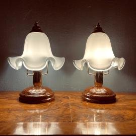 Pair of vintage murano night table lamp Italy 1970s