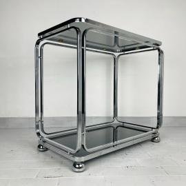 Mid-century large glass trolley by Allegri Arredamenti Italy 1970s Vintage italian coffee table