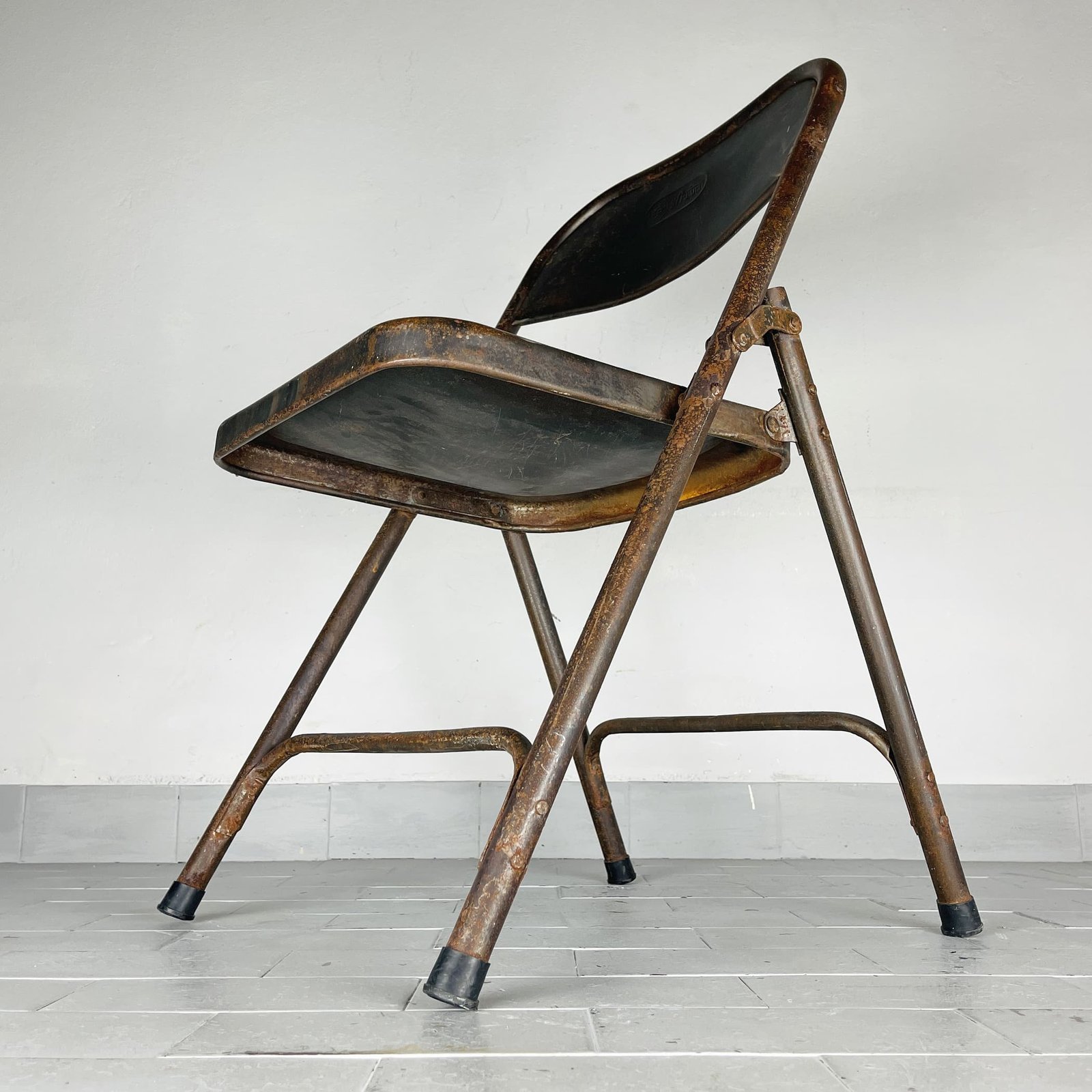 Vintage metal folding chair Italy 1960s