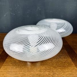 1 of 2 Mid-century swirl murano glass ceiling or wall lamp Italy 1970s Retro home decor