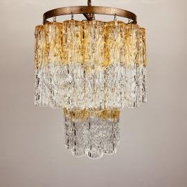 Murano glass chandelier Tronchi by Venini Italy 1960s