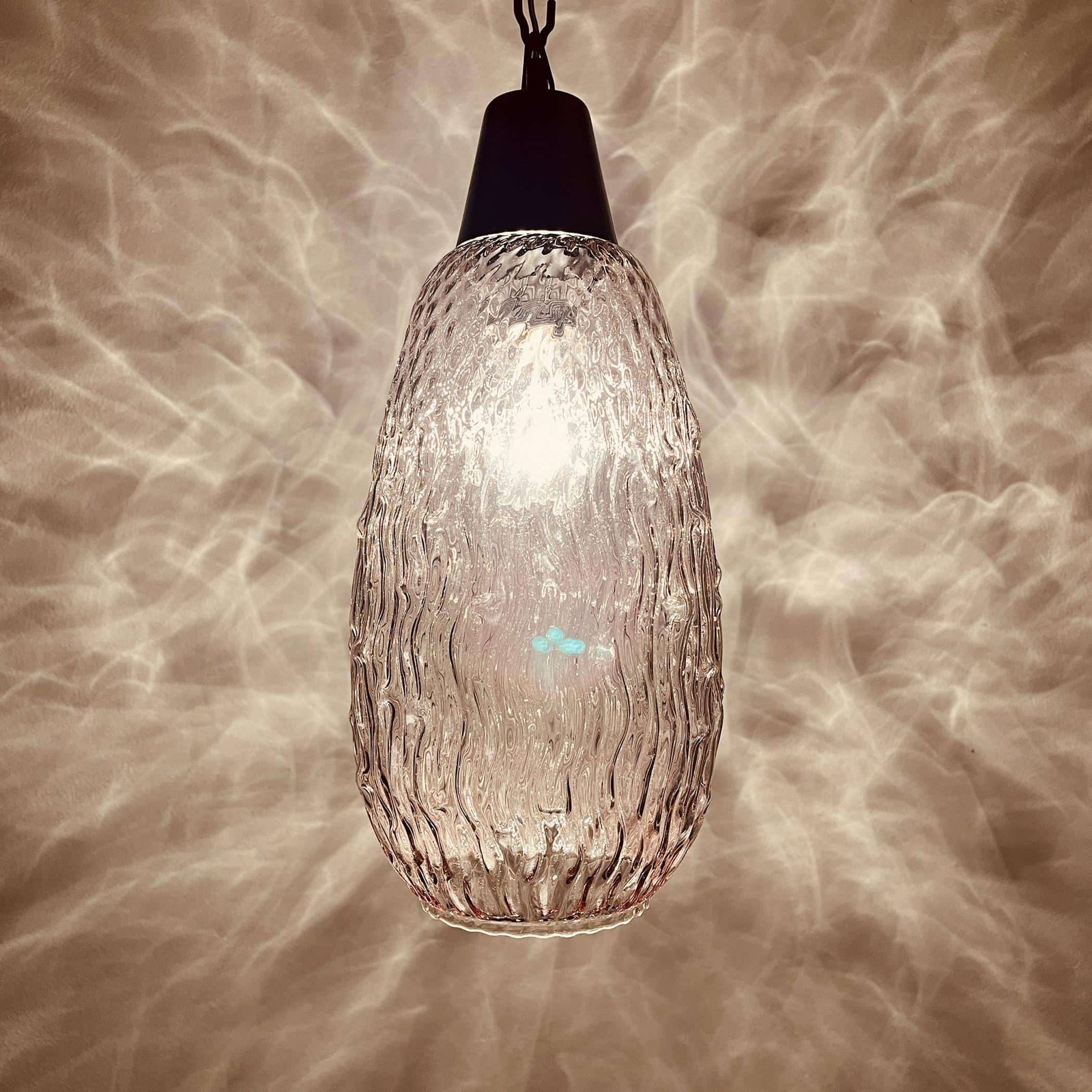 Murano glass pendant lamp Italy 1970s Murano chandelier Mid-century light tinted glass