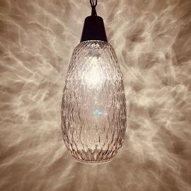 Murano glass pendant lamp Italy 1970s Murano chandelier Mid-century light tinted glass