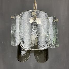 Iced murano glass chandelier by Carlo Nason for Mazzega Italy 1960s Art Murano glass handmade murano glass