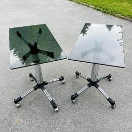 1 of 2 mid-century coffee table or trolley Italy 1980s Vintage smoked glass table Space age Italian modern
