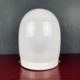 Mid-century white glass ceiling lamp Italy 1970s