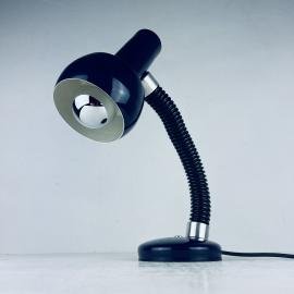 Mid-century goose blue desk lamp Italy 1970s metal retro table lamp