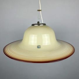 Mid-century beige murano glass pendant lamp De Majo Murano Venezia Italy 1970s Handblown murano lamp